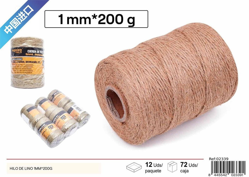 Hilo de lino 1.0MM*200G - Herriería y costura