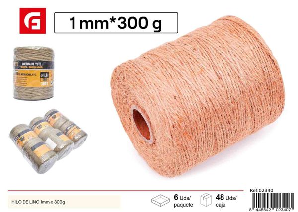 Hilo de lino 1mm x 300g para bricolaje