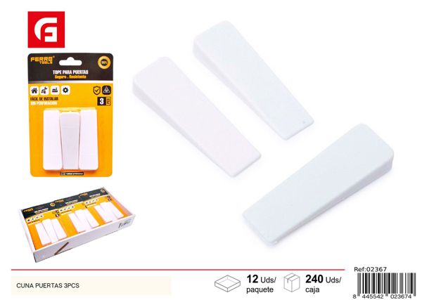 Topes para puertas blancos 3pcs, protección para puertas