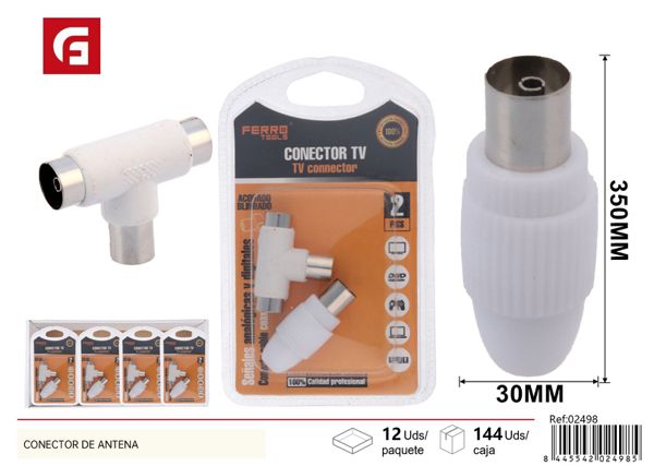 Conector coaxial macho con adaptador para TV