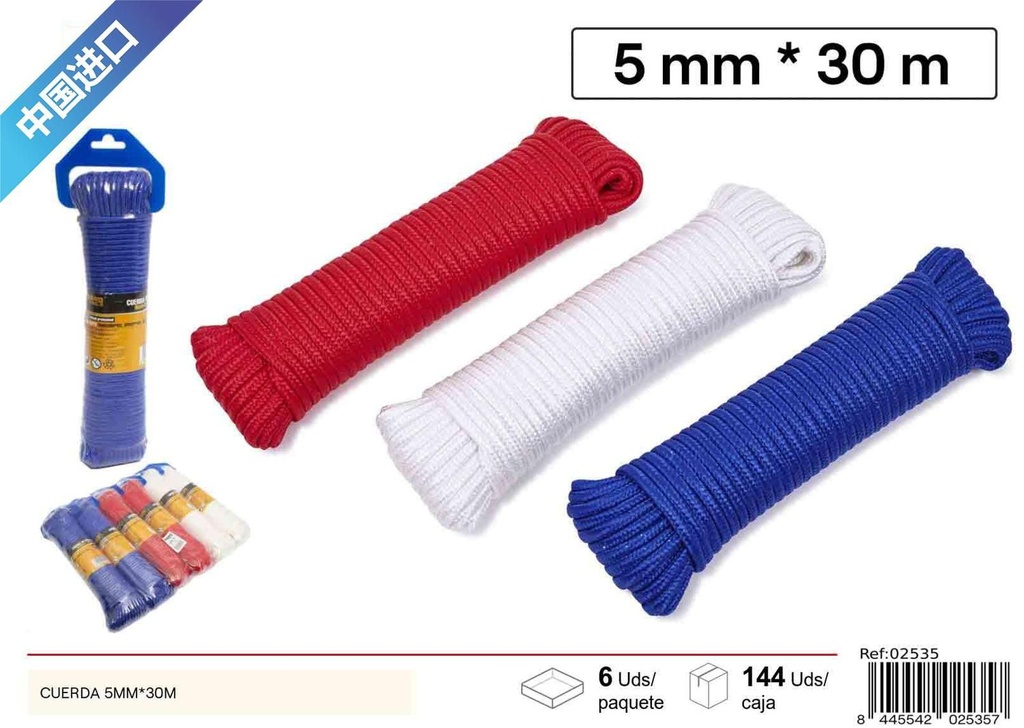 Cuerda de 5mm x 30m - Accesorios de ferretería