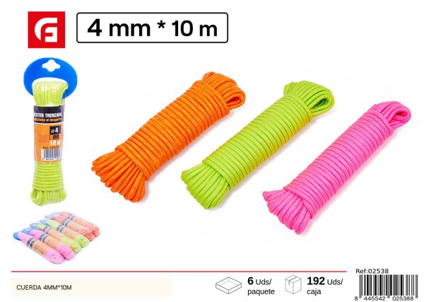 Cuerda fluorescente 4mm x 10m para usos múltiples