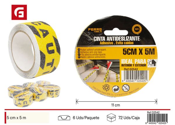 Cinta adhesiva antideslizante 5cm*5m para seguridad