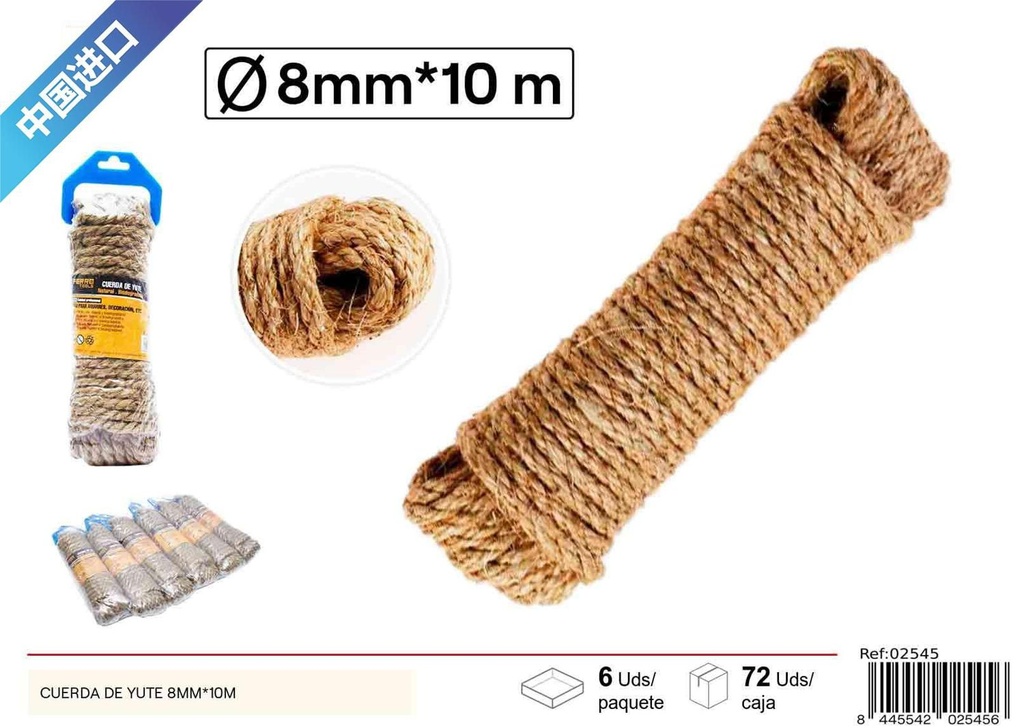 Cuerda de sisal 8mm x 10m para uso general