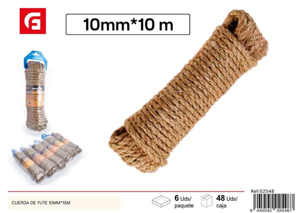 Cuerda de sisal 10mm x 10m para ferretería y bricolaje