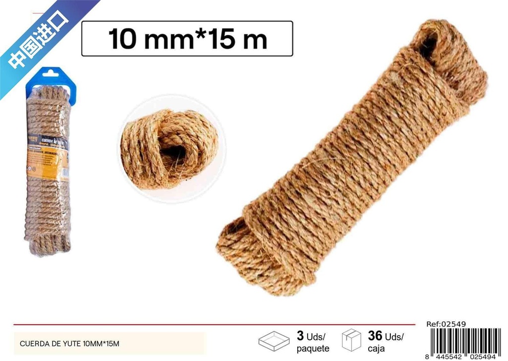 Cuerda de sisal 10mm x 15m resistente