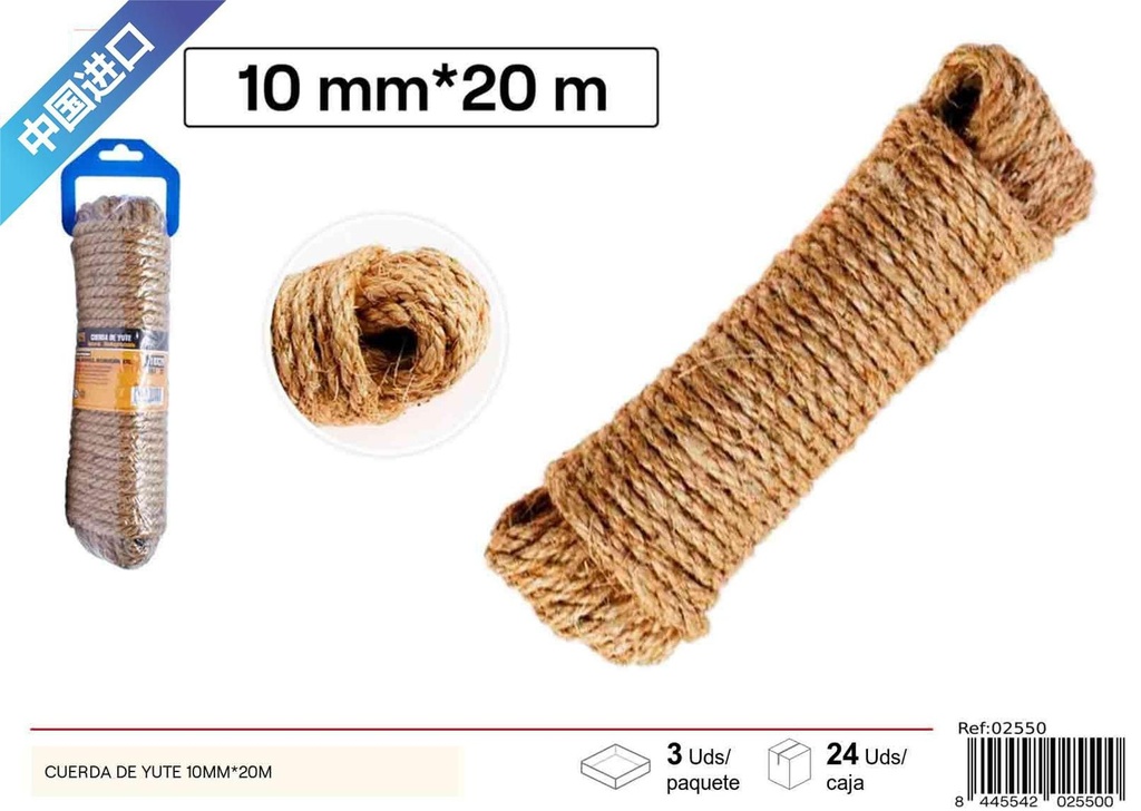 Cuerda de sisal 10mm x 20m herramientas de ferretería