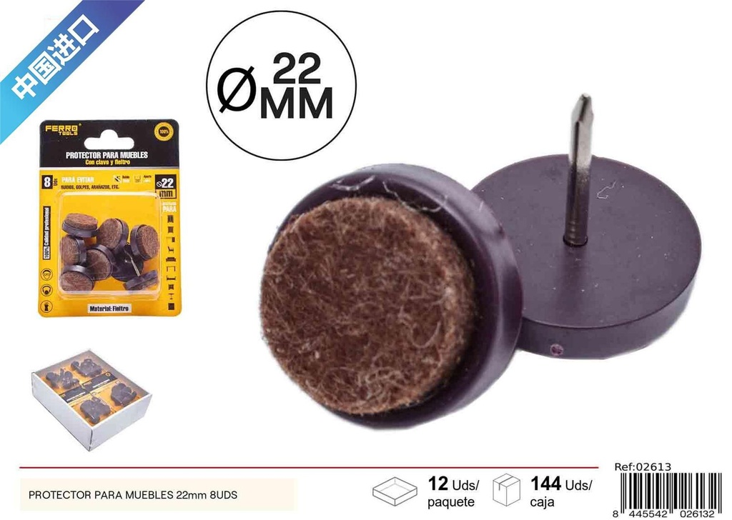 Protector para muebles 22mm (8 unidades) - Protectores para muebles
