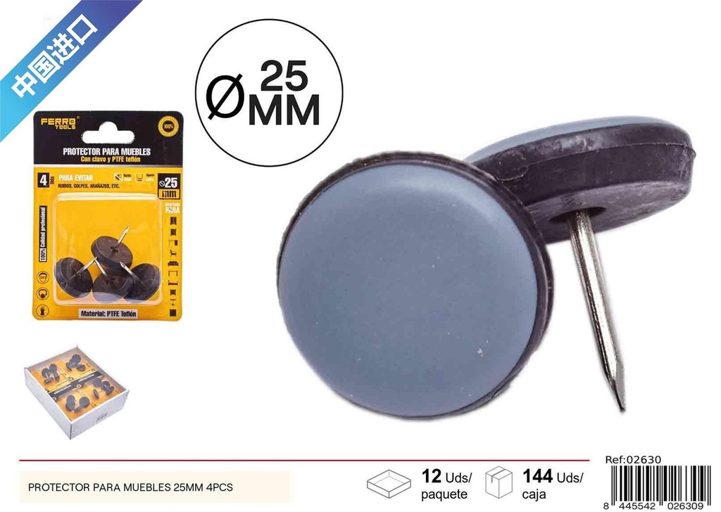 Protector para muebles 25mm 4 piezas