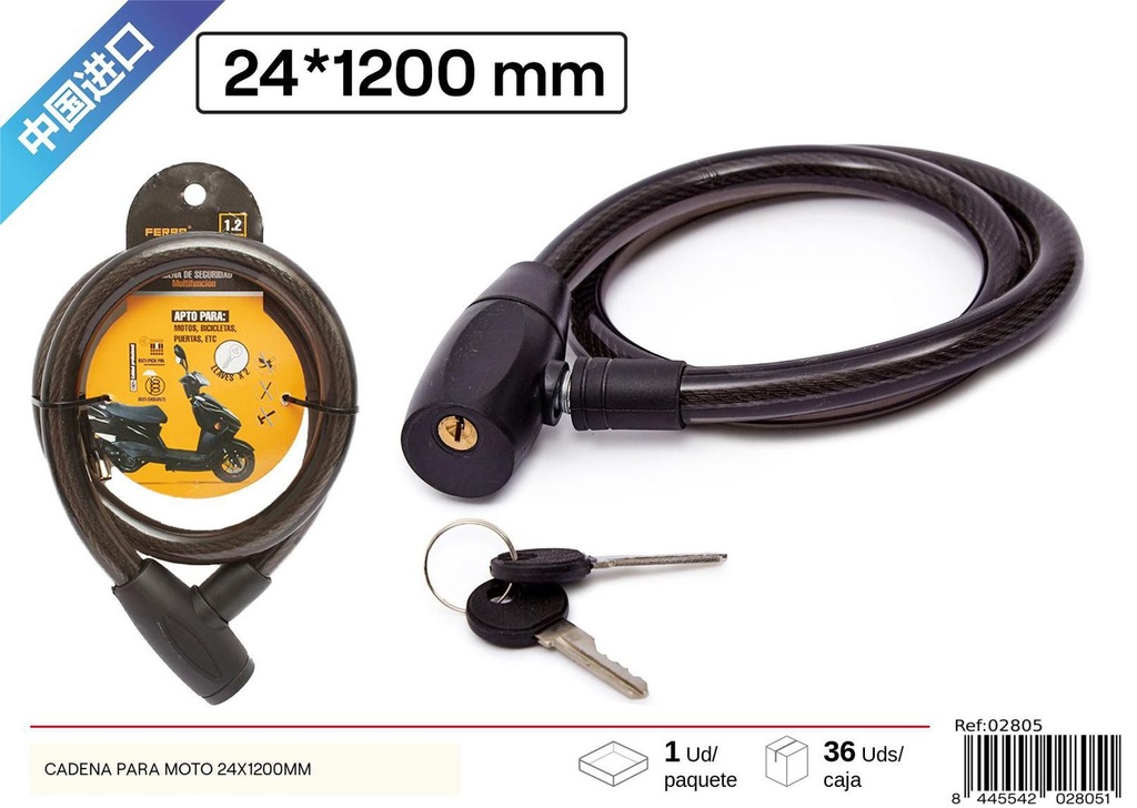 Cadena de seguridad para moto 24x1200mm