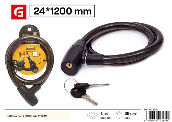 Cadena de seguridad para moto 24x1200mm