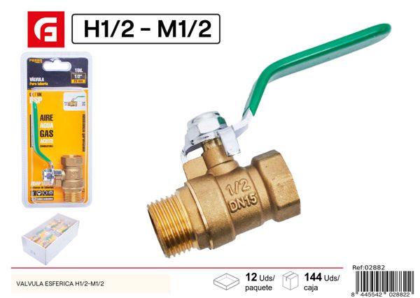 Válvula esférica H1/2-M1/2 conexión de fontanería