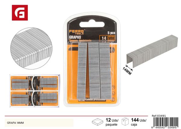 Grapa de acero 14mm para herramientas y fijación