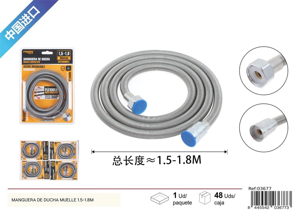 Manguera de ducha muelle 1.5-1.8 m - Accesorios de baño