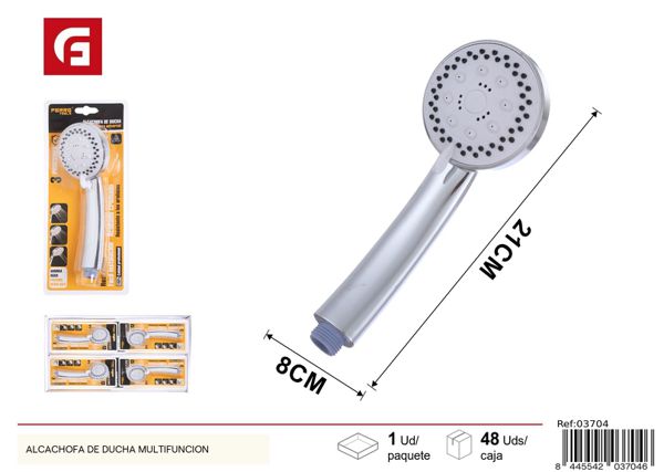 Alcachofa de ducha con tres funciones para baño