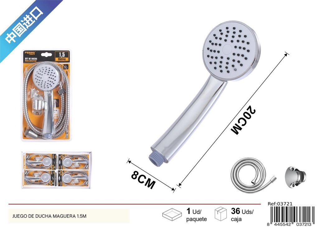 Juego de manguera de ducha 1.5M - Accesorios de baño