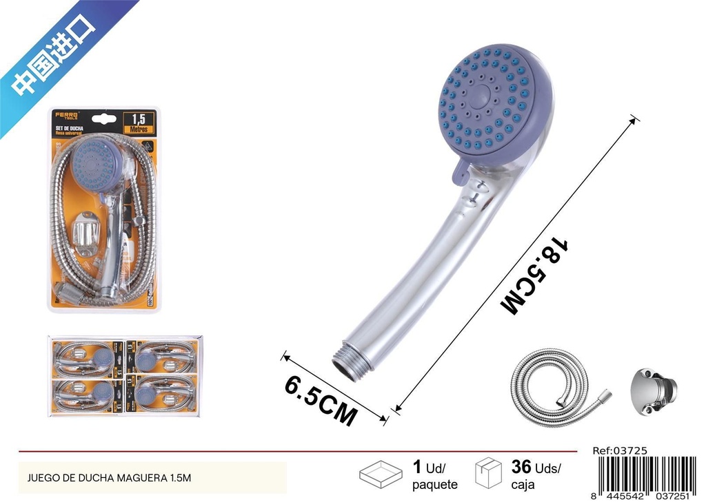 Juego de manguera de ducha 1.5M - Accesorios de baño