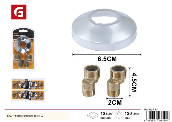 Adaptador codo de ducha de acero inoxidable para fontanería y baño