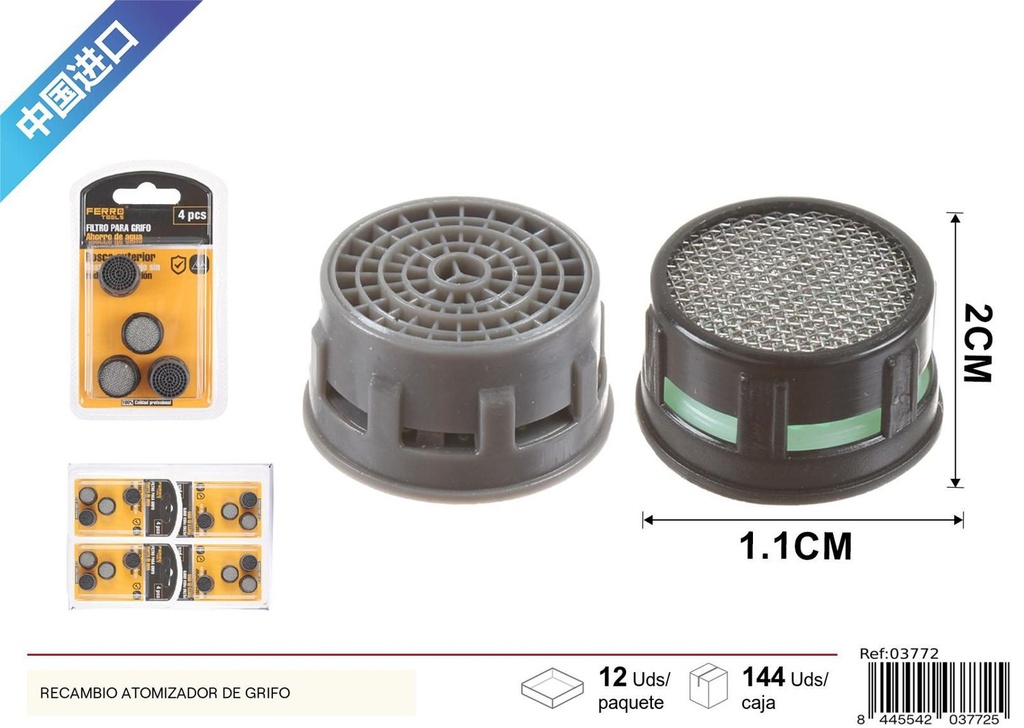 Recambio Atomizador de Grifo 4Pcs - Accesorios de Fontanería