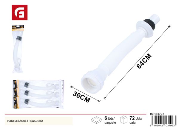 Tubo de desagüe con sello de goma 1-1/2 a 1-1/4 blanco