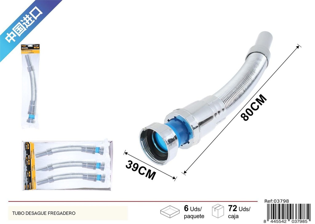 Tubo de desagüe con sello de goma 1-1/4