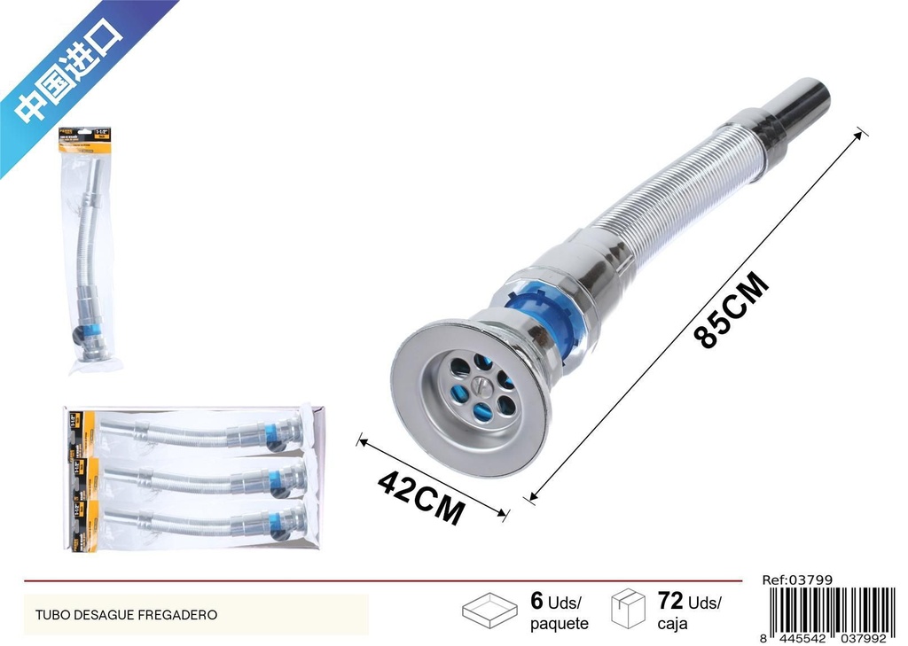 Tubo de desagüe de alta calidad con sello de goma 1-1/2" - Accesorios de fontanería