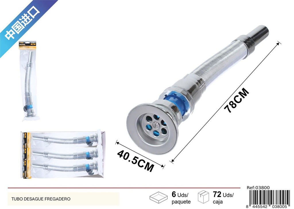 Tubo de desagüe con sello de goma 1-1/4 para fontanería