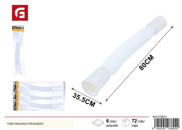 Tubo de desagüe con sello de goma 1-1/4