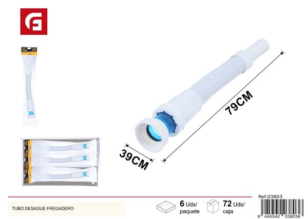 Tubo de desagüe con sello de goma 1-1/2 para fontanería