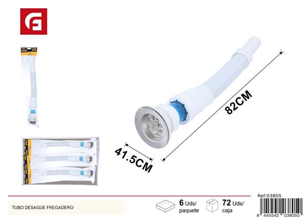 Tubo de desagüe con sello de goma 1-1/2 para baños