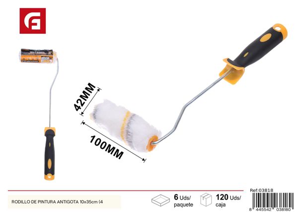 Rodillo de pintura antigota 10x35cm (4")