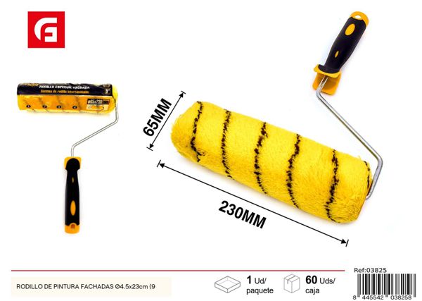 Rodillo de pintura para fachadas Ø4.5x23cm (9'') para pintura