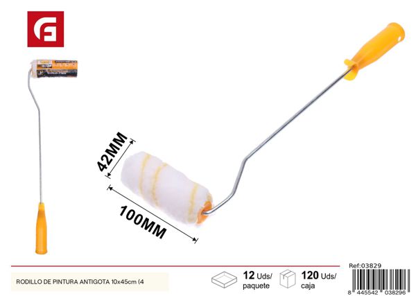 Rodillo de pintura antigota 10x45cm (4'')