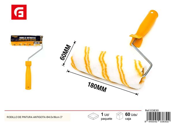 Rodillo de pintura antigota Ø4.0x18cm (7")