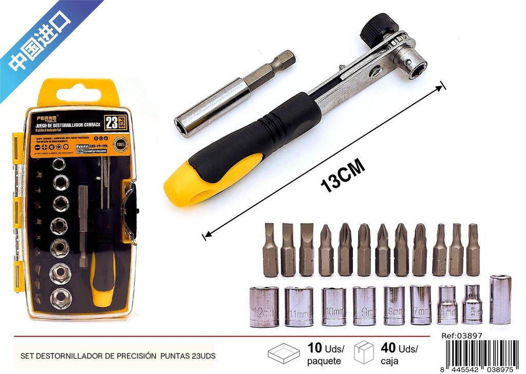Set de destornilladores de precisión 23 piezas - Herramientas de ferretería