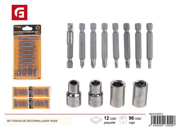 Set puntas de destornillador 12uds para bricolaje