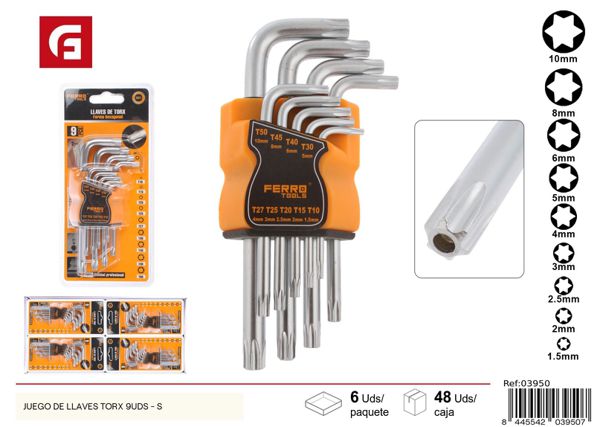 Juego de llaves Torx 9 unidades