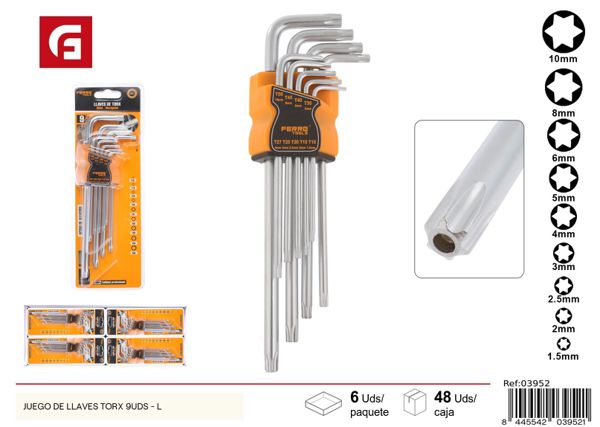 Juego de llaves Torx 9uds L herramientas