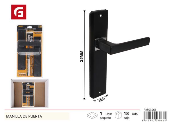 Manilla de puerta 50x250mm con plástico y metal