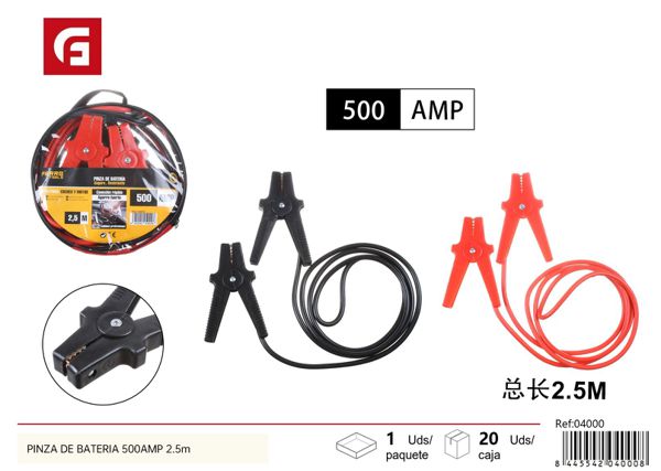 Pinza de batería 500AMP 2.5m para coche