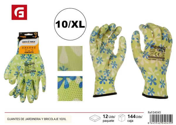 Guantes de jardinería y bricolaje 10/XL grado A 39g GN+FP para protección y trabajo