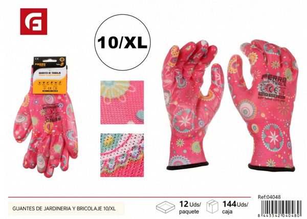 Guantes de jardinería y bricolaje XL 39g GN+FP para protección