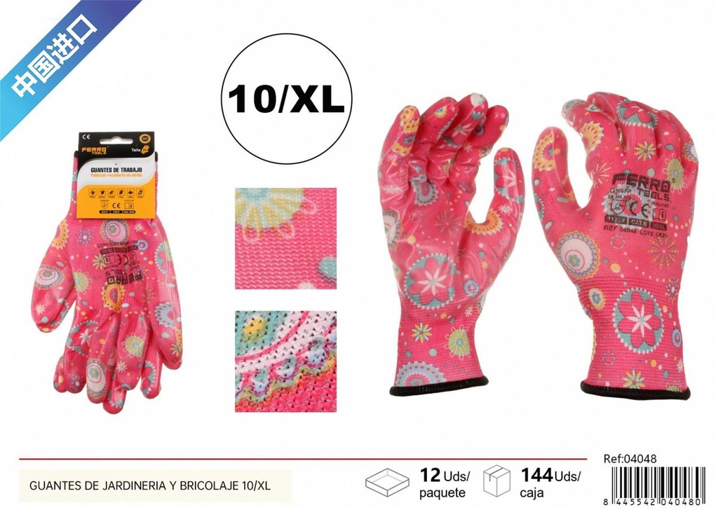 Guantes de jardinería y bricolaje grado A 39G GN+FP talla XL - Herramientas de ferretería