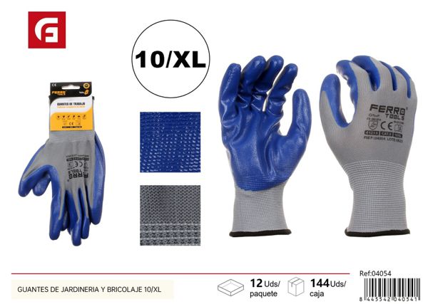 Guantes de jardinería y bricolaje 10/XL GN+P para protección