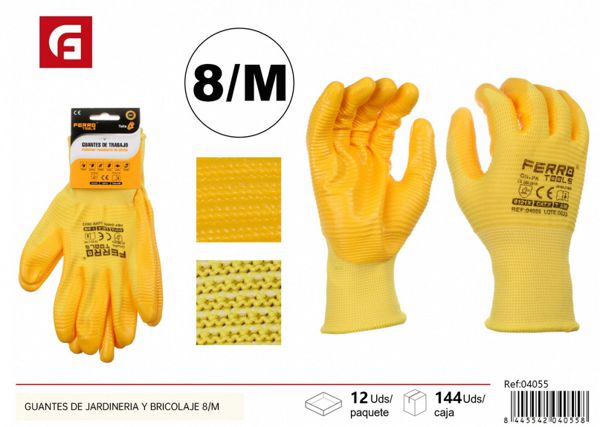 Guantes de jardinería y bricolaje 8/M