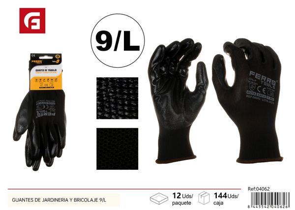 Guantes de jardinería y bricolaje GN+P 9/L para protección