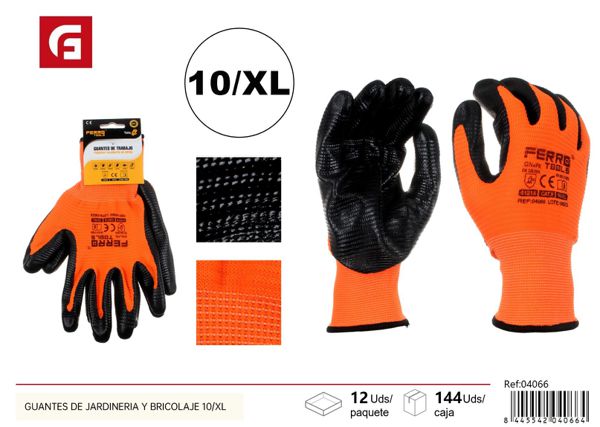 Guantes de jardinería y bricolaje talla XL, seguridad y protección