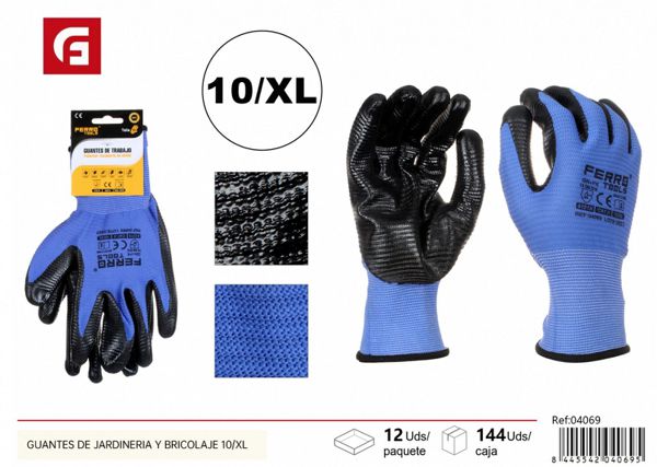 Guantes de jardinería y bricolaje 10/XL