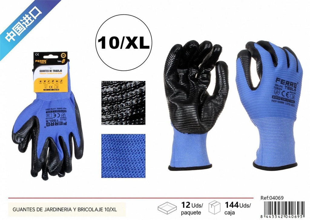 Guantes de jardinería y bricolaje 10/XL