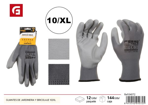 Guantes de jardinería y bricolaje 10/XL de poliéster y PU